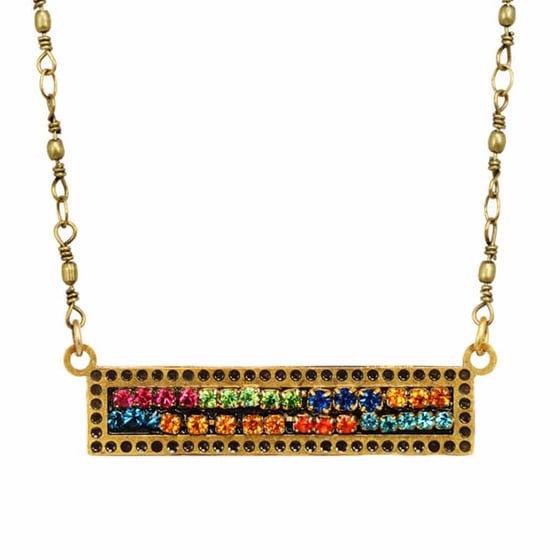 Image of Multicrystals sideways bar necklace