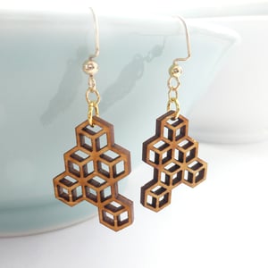 Image of Small Honeycomb Earrings
