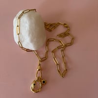 Image 2 of Paperclip chain with Swivel Clasp and Snake and Green Twinkle