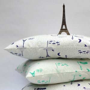 Image of Souvenirs de Paris cushion Blue