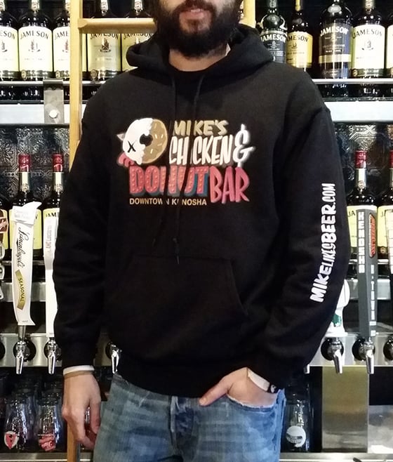 Image of Chicken & Donuts Bar Unisex Black Hoodie