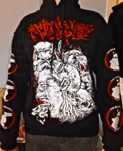 Image of Animals Killing People - Hooded Sweatshirt - Human being devoured by animals design. 