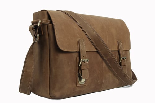 Image of Vintage Leather Messenger Bag, Crossbody Bag, Shoulder Bag, Laptop Bag 6002LR