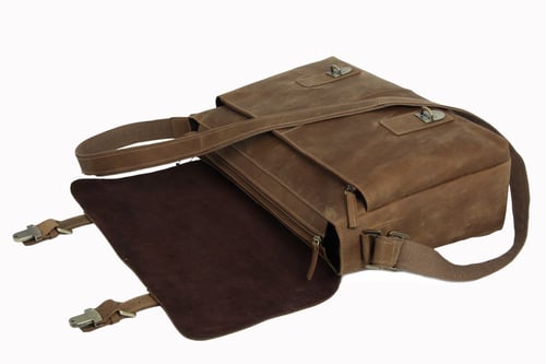 Image of Vintage Leather Messenger Bag, Crossbody Bag, Shoulder Bag, Laptop Bag 6002LR