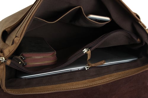 Image of Vintage Leather Messenger Bag, Crossbody Bag, Shoulder Bag, Laptop Bag 6002LR