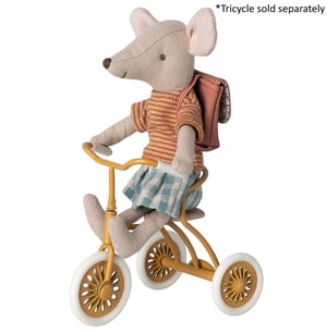 Image of Maileg - Tricycle Mouse Big Sister with Bag Rose