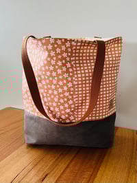 Image 3 of Fabric Tote Bag- Daisy Garden Copper Shades