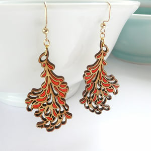 Image of Medium Red Blossom Earrings