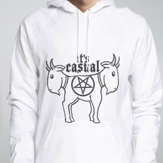 white goat hoodie