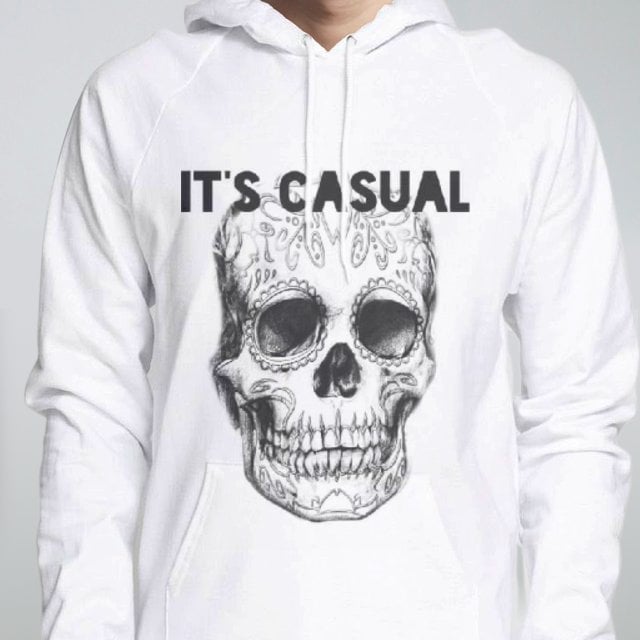 Image of day of the dead men's pull over hoodie,