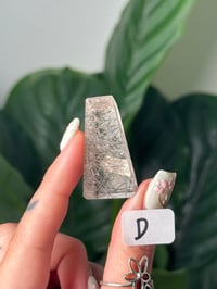 Image 4 of SMALL SILVER AND BLACK RUTILE IN QUARTZ GUSHER FREEFORMS -BRAZIL-