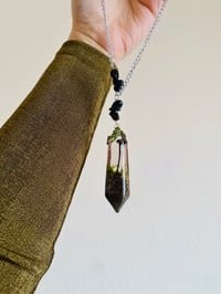 Image 5 of 🍄🌿Mushroom Terranium Obsidian Crystal Amulet 🌿🍄Large 