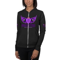 Image 4 of BOSSFITTED Purple Logo Unisex Zip Hoodie