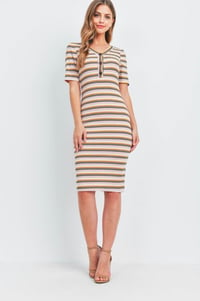 Image 3 of Your Undivided Attention Ribbed Pencil Dress