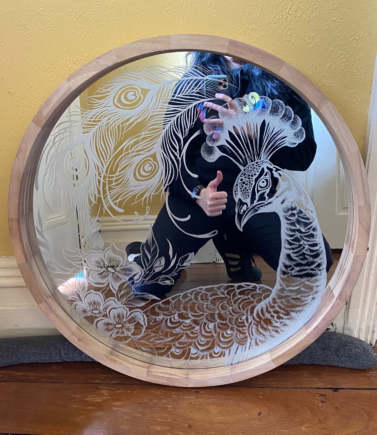 Image of Peacock mirror 