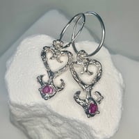 Image 1 of Swirl Heart Earrings~made to order 