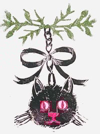 CAT ORNAMENT PRINT BLACK