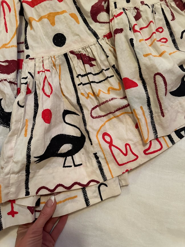 1950s hieroglyphics cotton skirt