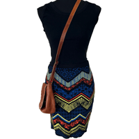Image 1 of Jealous Tomato Multicolored Geometric Pencil Stretch Body Con Skirt - Size M