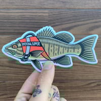 Image 1 of Emotional Support Smallmouth Bass Sticker