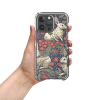 Image 17 of Boho Nature Cottagecore Inspired White Rabbits Among Berries Clear Case for iPhone®