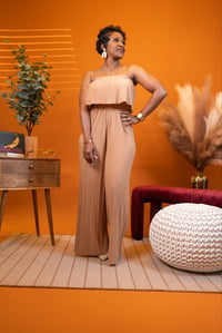 Image 1 of Pleated Off-Shoulder Jumpsuit 