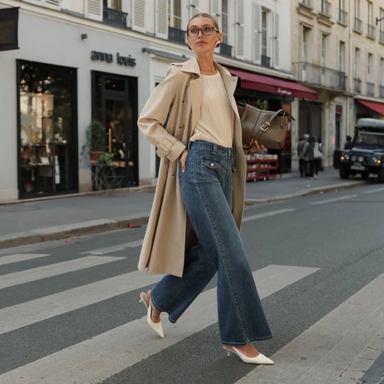 Image of Jean Flare Eloïse denim stone