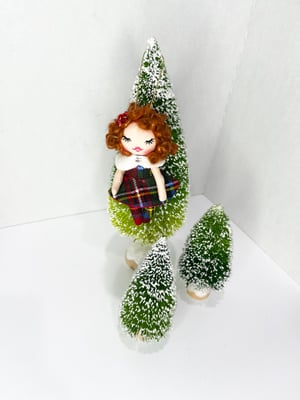 Image of Plaid Holiday Doll Ornament Red Hair 