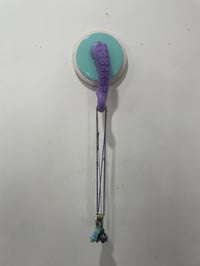 Image 5 of Purple tentacle on teal and white base Jewelry Holder