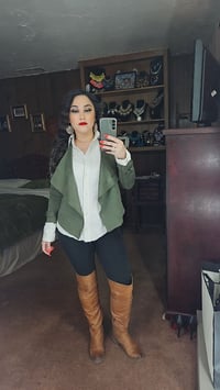 Image 1 of Kendra Suede Jacket (blush/olive/mustard)