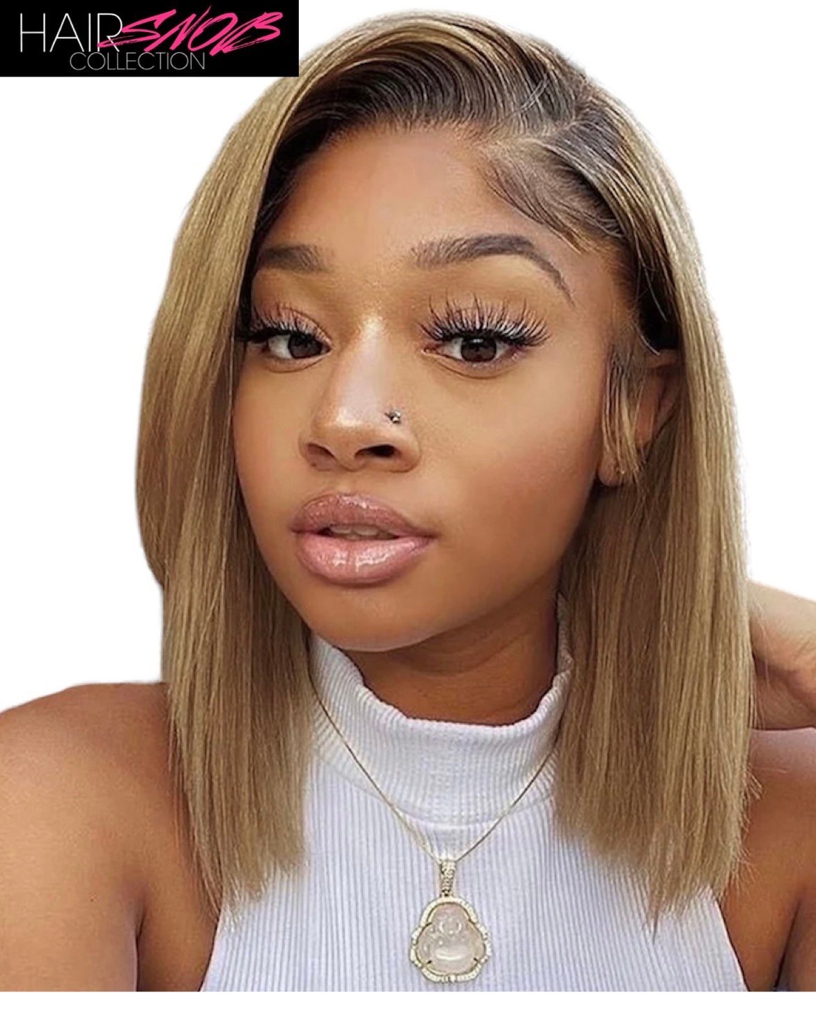 Lace Front 1b Honey Blonde Straight Bob Wig Hair Snob Collection