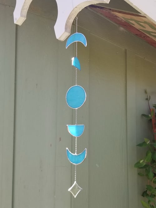 Image of Moon Phase mobile- stained glass