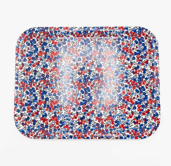 Image of Liberty Fabric Tray - Wiltshire Red and Blue