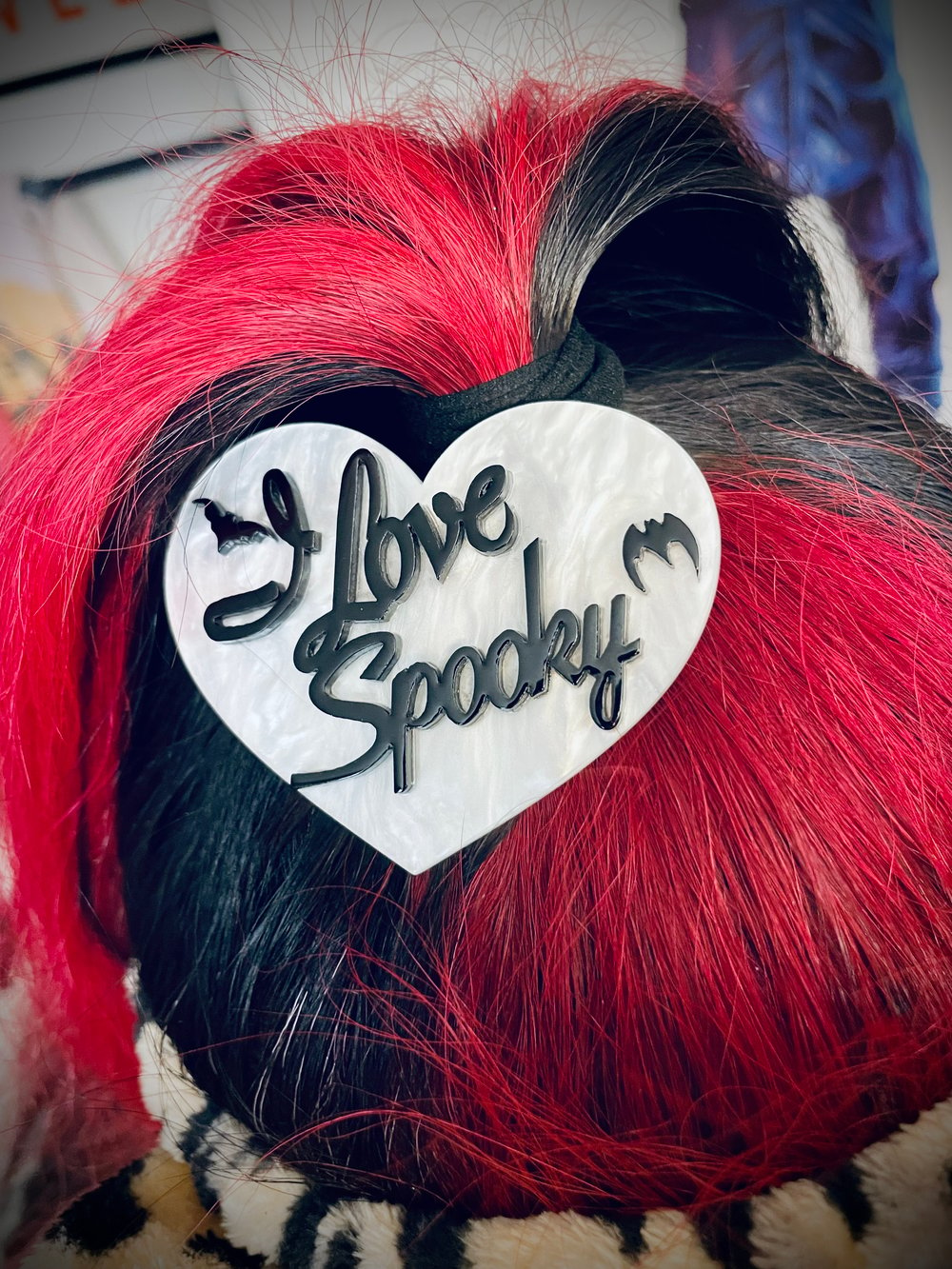 I Love Spooky Acrylic Hair Clip
