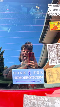 Image 2 of Honk for Homoeroticism Bumper Sticker