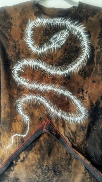 Image 4 of Hand-painted serpent skeleton distressed top