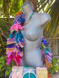 Image 5 of FRILL body cross Sari bag with ruffle -large detachable strap- Peace 2