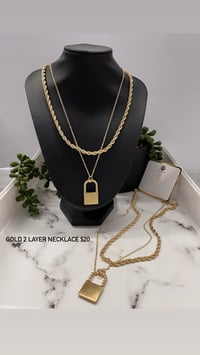 Gold 2layer locket necklace 
