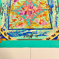 Image 16 of Hermès Cashmere Shawl  "Tropiques" by Laurence Bourthoumieux 140cm