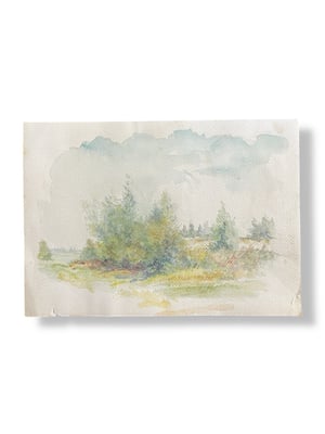 Image of VINTAGE DUTCH WATERCOLOR: LANDSCAPE #6