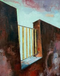 Image 1 of Painting / maleri / "ISLANDS BRYGGE – Malerdrømme og tankestreger – Havneparken" / 40x50 cm