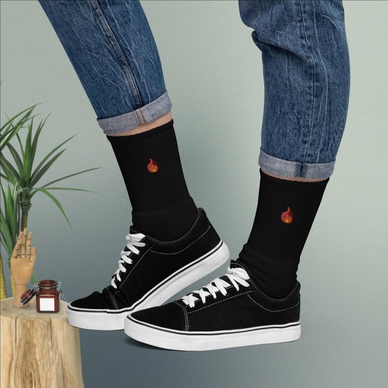 I'm Fire Embroidered Socks Image 4