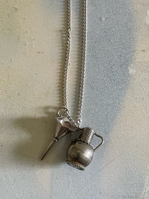 Image of Vintage silver charm necklace jug & funnel 