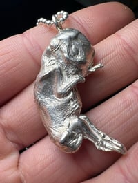 Image 1 of 925 silver cast of a hare embryo 2