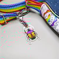 Image 3 of Jewel Tone Beetle Purse Charm