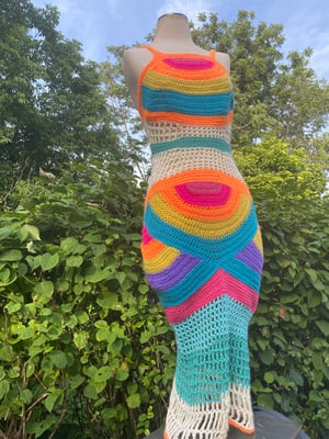 Image of Citrus Berry Crochet Rainbow Dress 