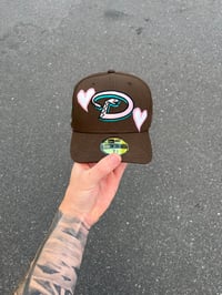 Image 2 of PINK BRIM BROWN ARIZONA DIAMONDBACKS CUSTOM FITTED CAP