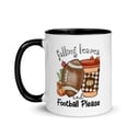 Falling Leaves Football Please, Mug with Color Inside
