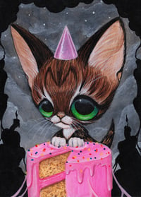 Tabby Cat Cake Art Print 