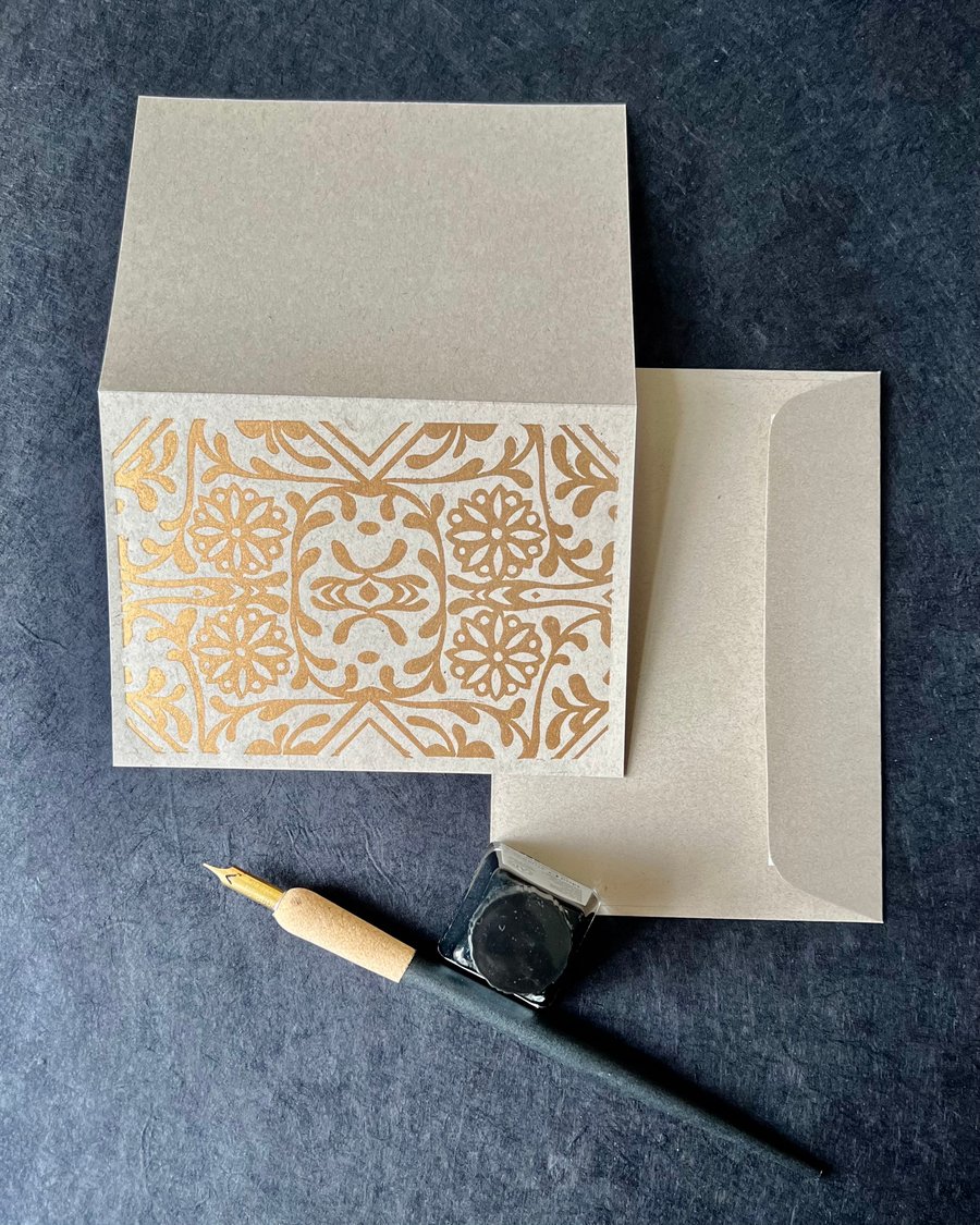 Image of Greeting Card folded, light brown 2
